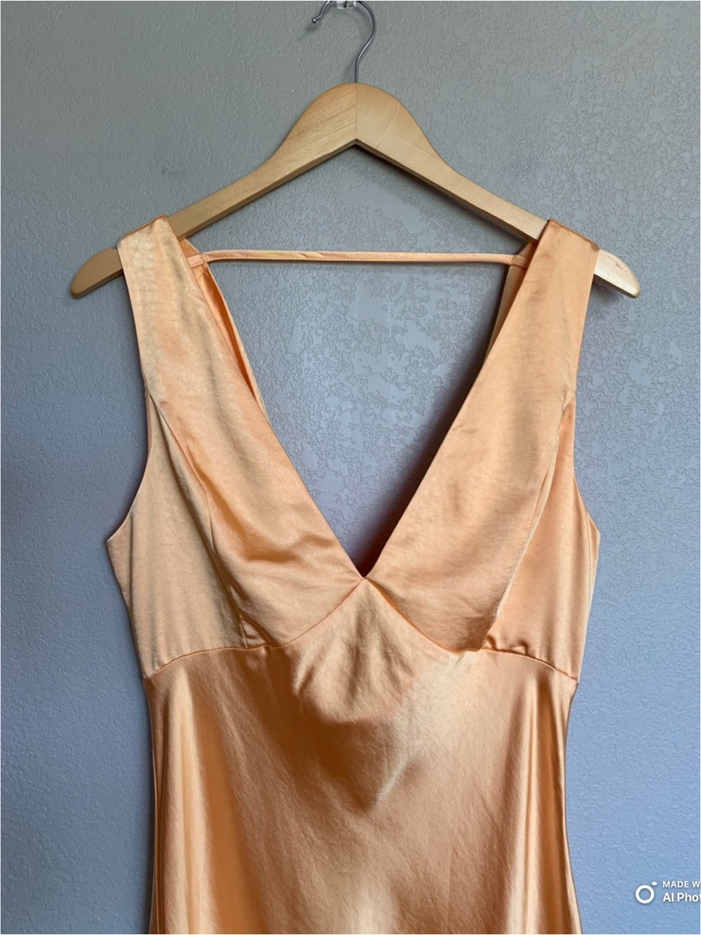 Lulus Large Incredible Love Light Orange Satin Cowl Back Midi Slip Dress NWT - Picture 5 of 16
